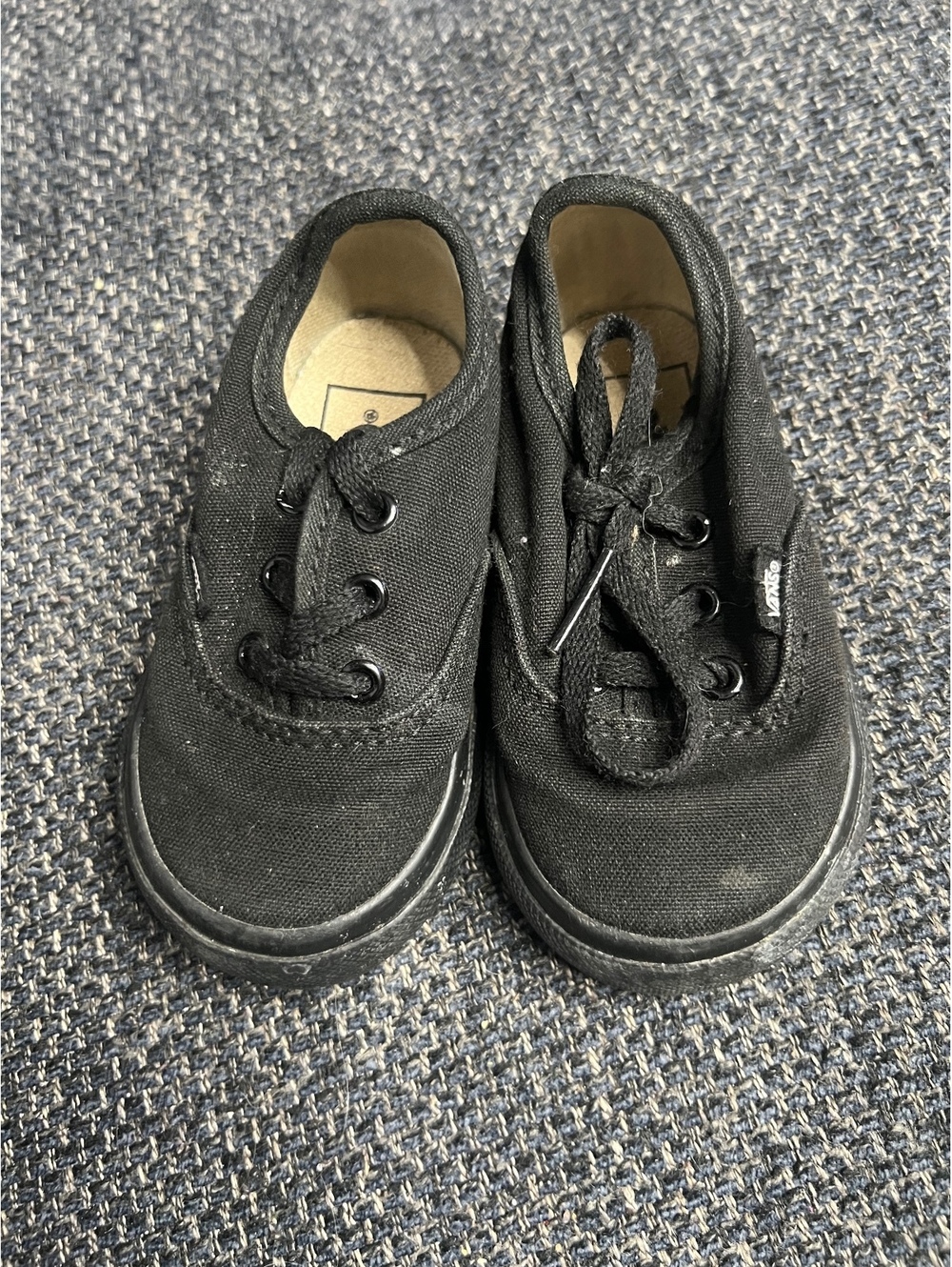 Vans toddler size 4 lace-up sneakers black